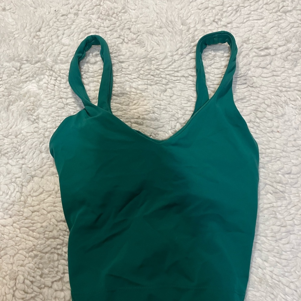 Teal lululemon cascadia green align tank top